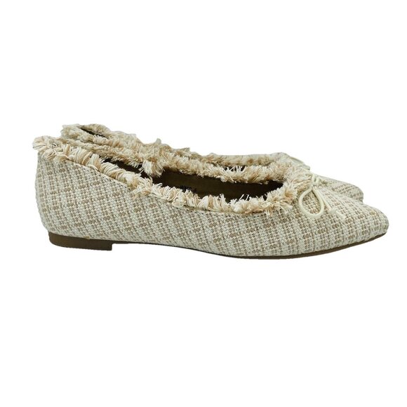 Report Shoes Womens Size 6 Beige Flats Distressed Loafers Pointed Slip On - Picture 1 of 11
